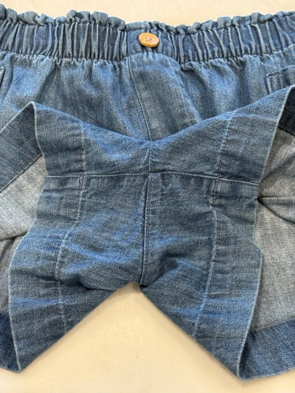Old Navy Girls Denim-Style Elastic Waist Short- Indigo Blue Large 10-12